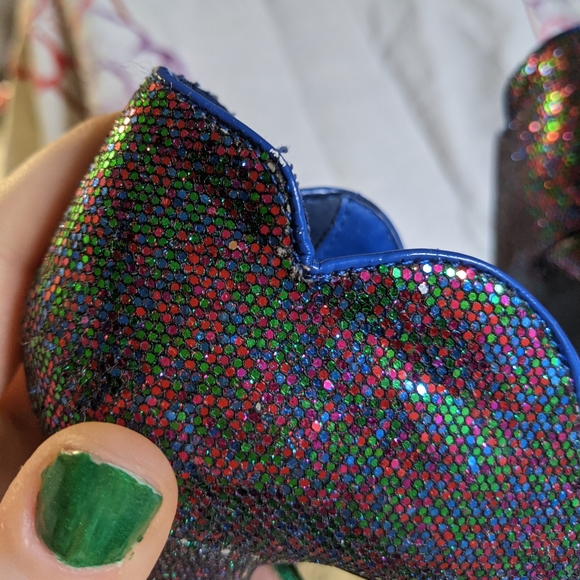 Blue glitter platform heels Fab-fetti Belle heels T.U.K - Picture 6 of 14